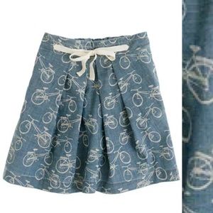 crewcuts Chambray Bicycle Print Skirt 6 7
